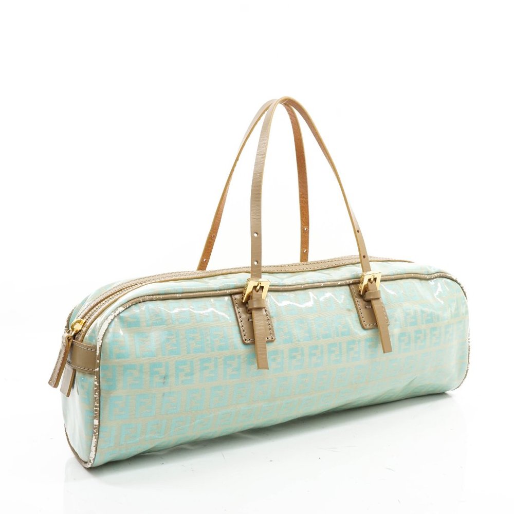 Auth Fendi Zucchino Hand Bag Light Blue #15070F96 - Picture 4 of 12